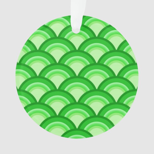 Art Deco wave pattern - jade green Ornament (Front)