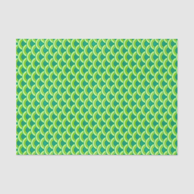 Art Deco wave pattern - jade green Tissue Paper (Front)