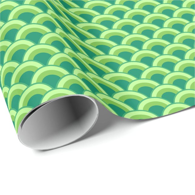 Art Deco wave pattern - jade green Wrapping Paper (Roll Corner)
