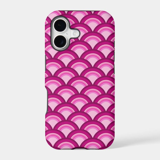 Art Deco wave pattern - magenta and pink (Back)