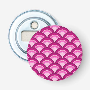 Art Deco wave pattern - magenta and pink Bottle Opener