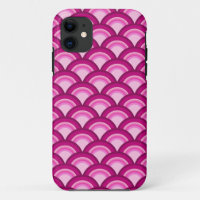 Art Deco wave pattern - magenta and pink