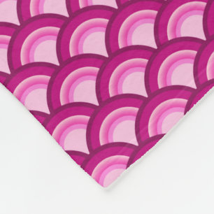 Art Deco wave pattern - magenta and pink Fleece Blanket