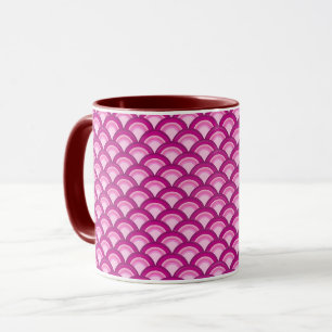 Art Deco wave pattern - magenta and pink Mug