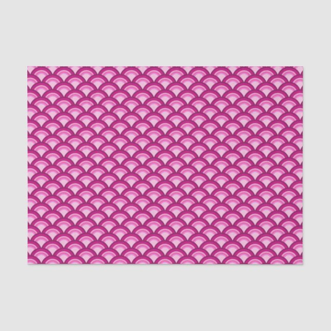 Art Deco wave pattern - magenta and pink Tissue Paper (Front)