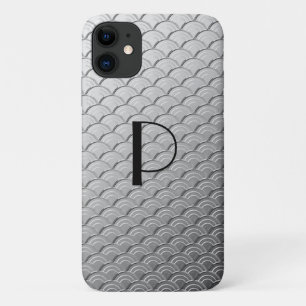 Art Deco wave pattern - metallic silver Case-Mate  iPhone 11 Case