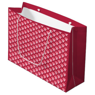 Art Deco wave pattern - red and fuchsia Large Gift Bag