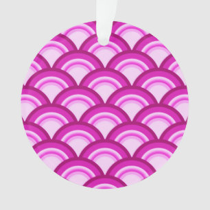 Art Deco wave pattern - shades of orchid Ornament