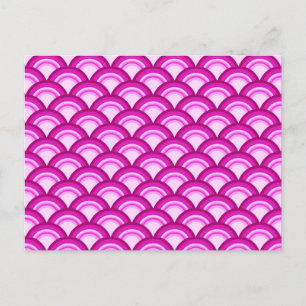 Art Deco wave pattern - shades of orchid Postcard