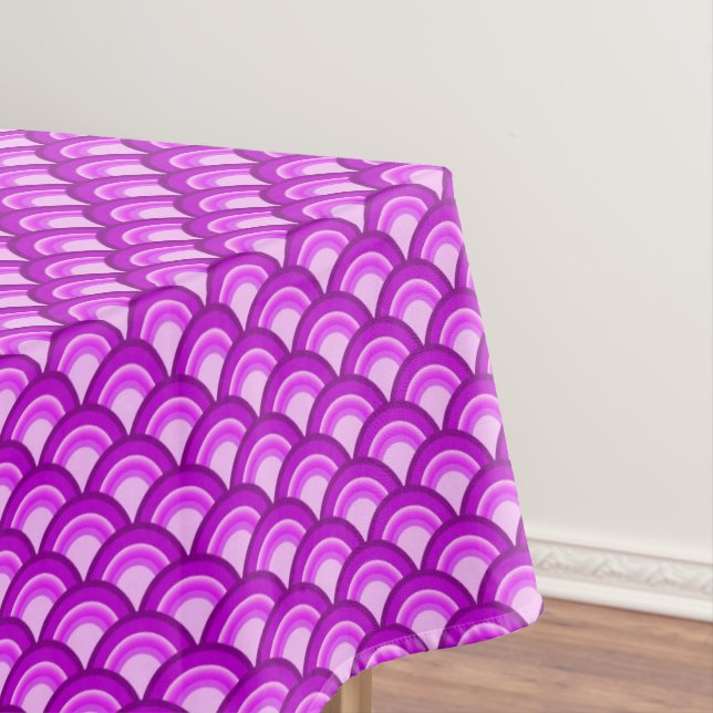 Art Deco wave pattern - shades of orchid Tablecloth (In Situ)