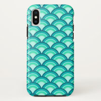 Art Deco wave pattern - shades of turquoise