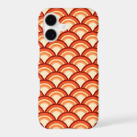 Art Deco wave pattern - tangerine orange