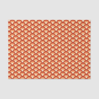 Art Deco wave pattern - tangerine orange Tissue Paper