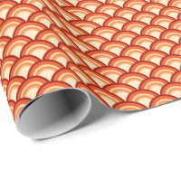 Art Deco wave pattern - tangerine orange