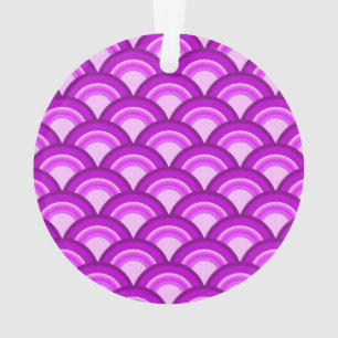 Art Deco wave pattern - violet and orchid Ornament