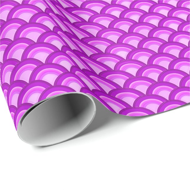 Art Deco wave pattern - violet and orchid Wrapping Paper (Roll Corner)