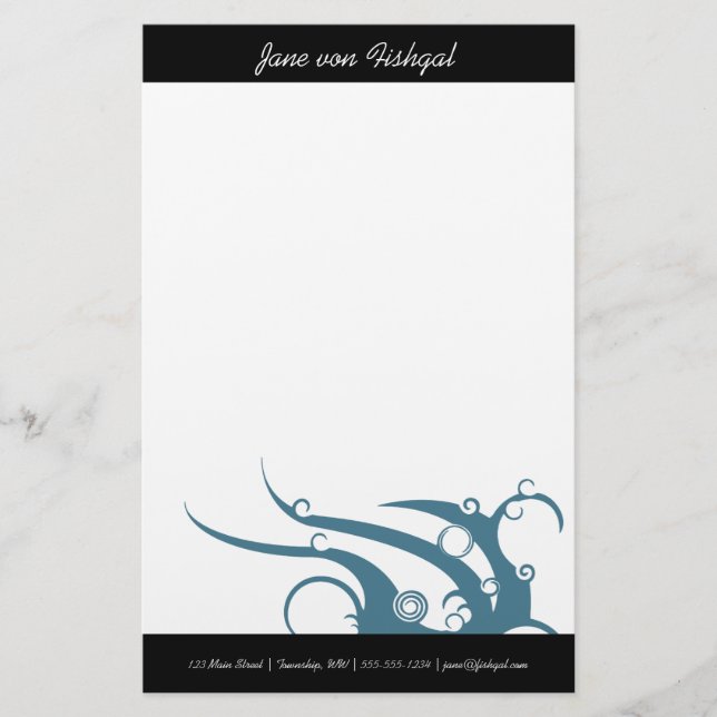 Art Deco Wave Stationery (Front)