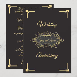 Art Deco Wedding Anniversary Celebration Invitation