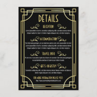 Art Deco Wedding Details Map Accommodation Info