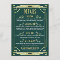 Art Deco Wedding Details Map Accommodation Info