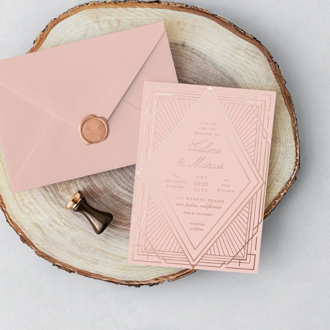 Art Deco Wedding Diamond Blush Rose Gold (Creator Uploaded)