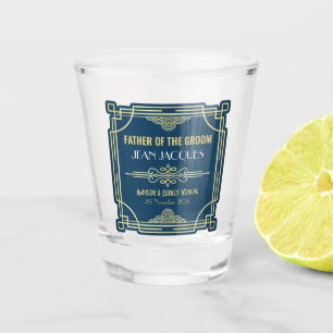 Art Deco Wedding Father of the Groom Gold Favor Shot Glass