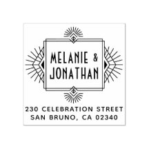 Art Deco Wedding Frame Return Address