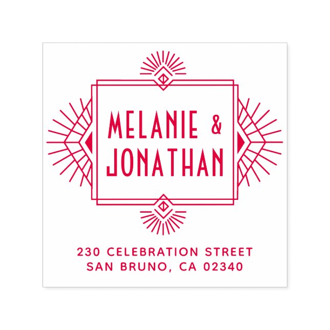 Art Deco Wedding Frame Return Address Self-inking Stamp (Design)