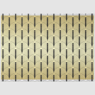 Art Deco Wedding Gold Black Palmetto Pattern Retro Tissue Paper