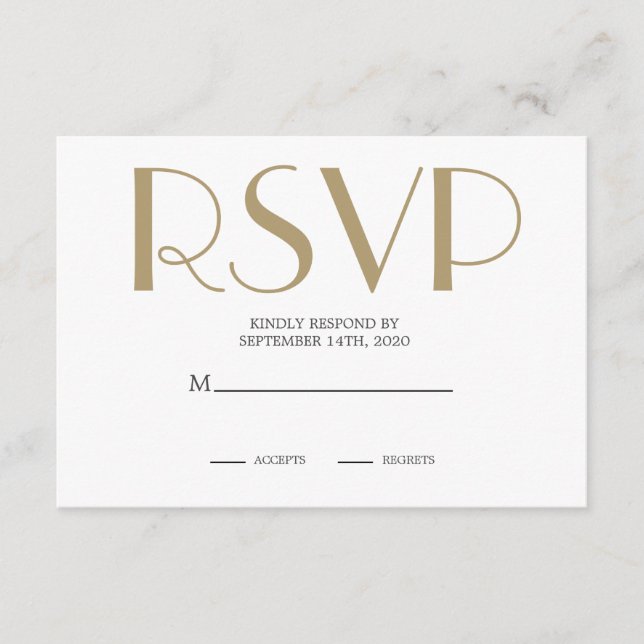Art Deco Wedding Grey Roaring Twenties RSVP Enclosure Card (Front)