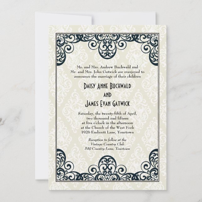 Art Deco Wedding Invitation (Front)