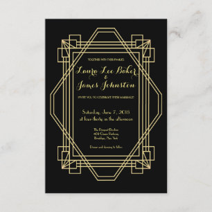 Art Deco Wedding invitation 1920s Gatsby