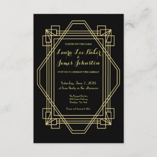 Art Deco Wedding invitation 1920s Gatsby