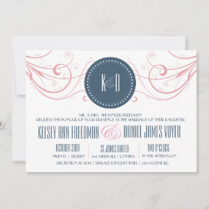 Art Deco Wedding Invitation featuring swirls