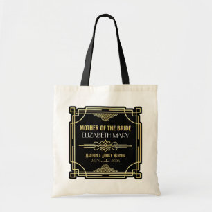 Art Deco Wedding Mother of the Bride Gold Favour Tote Bag