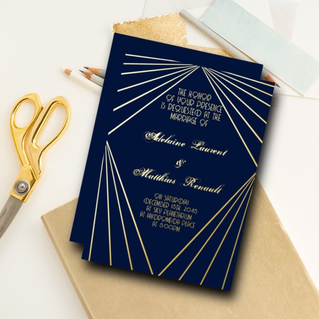 Art Deco Wedding Navy Blue and Gold  (Creator Uploaded)