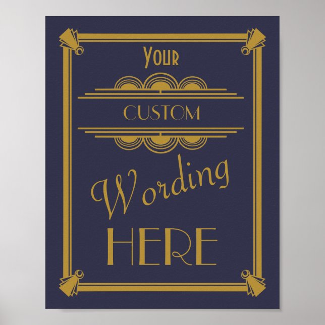 Art Deco Wedding or Party Sign make your own (Front)