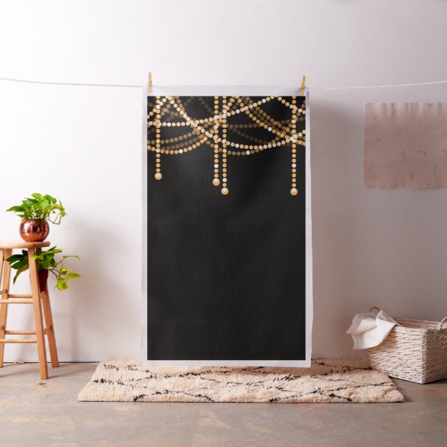 Art Deco Wedding Photo Backdrop Gold String Lights (In Situ)