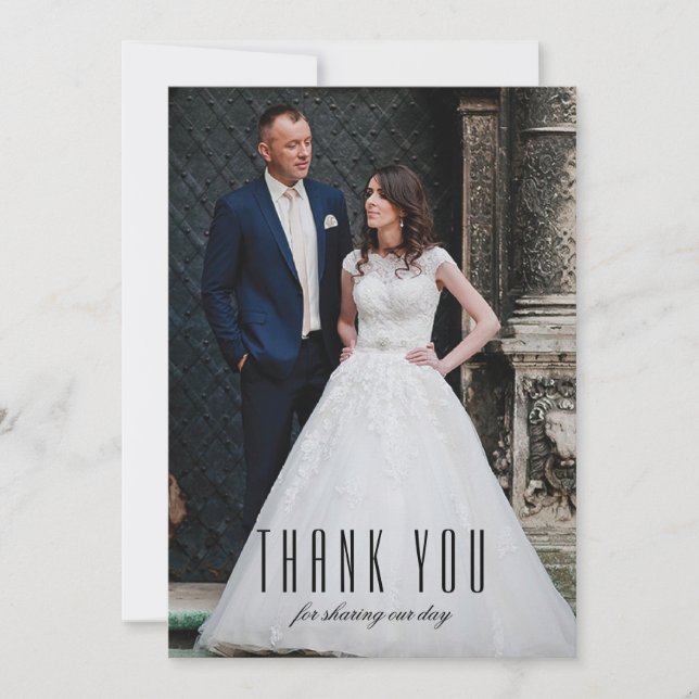 Art Deco Wedding Photo Thank You Cards (Front)