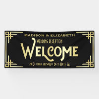 Art Deco Wedding Reception Welcome Gold Black