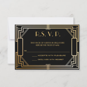 Art Deco Wedding Response Cards RSVP