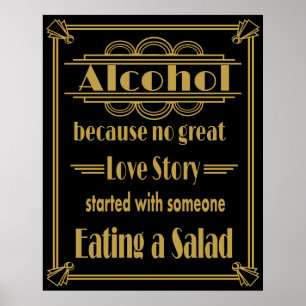 Art Deco Wedding sign "Alcohol Print
