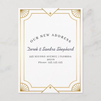 Art Deco We've Moved New Address Moving Announceme Announcement Postcard