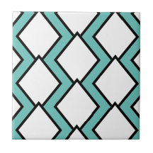 Art Deco White Diamonds Tile 2