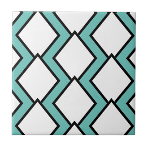 Art Deco White Diamonds Tile 2
