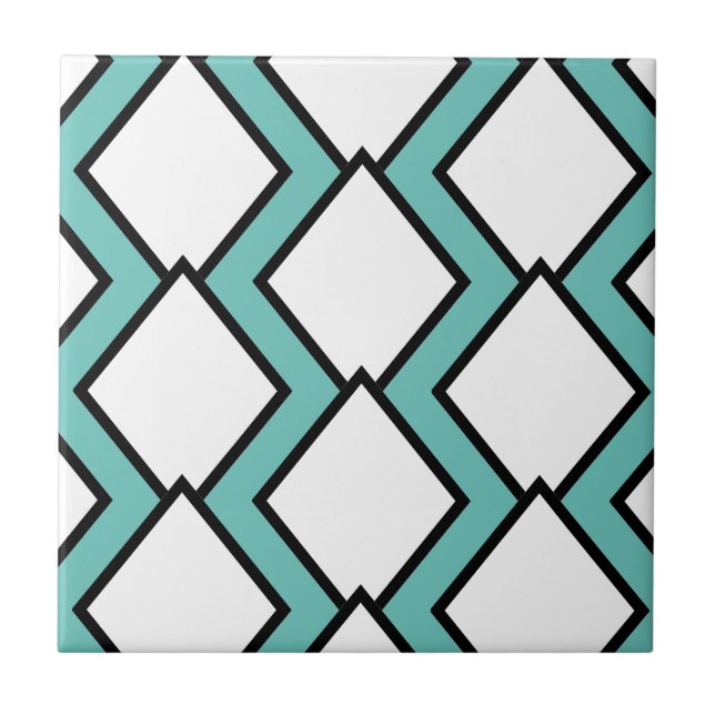 Art Deco White Diamonds Tile 2 (Front)