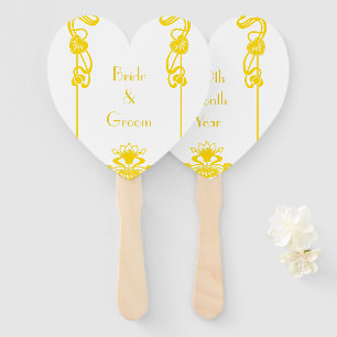 Art Deco White & Gold Fancy Hand Fan