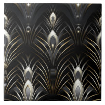 Art Deco Wings, White and Gold