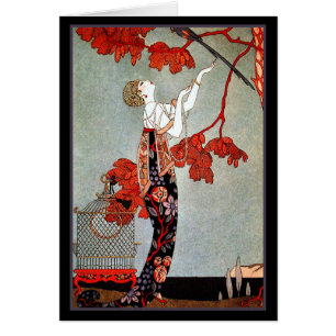 Art Deco Woman and the Parrot
