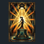 Art Deco Woman Director Vintage Cinema Art Poster<br><div class="desc">An elegant silhouette of a female director sitting in a classic chair on a theatre stage. Framed by golden curtains and a radiant sunburst,  celebrating women in film and the golden age of cinema.</div>